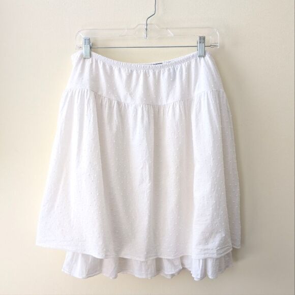 Studio 253 White Midi Tiered Skirt Swiss Dot Size Medium Cottagecore Beach - Picture 1 of 6